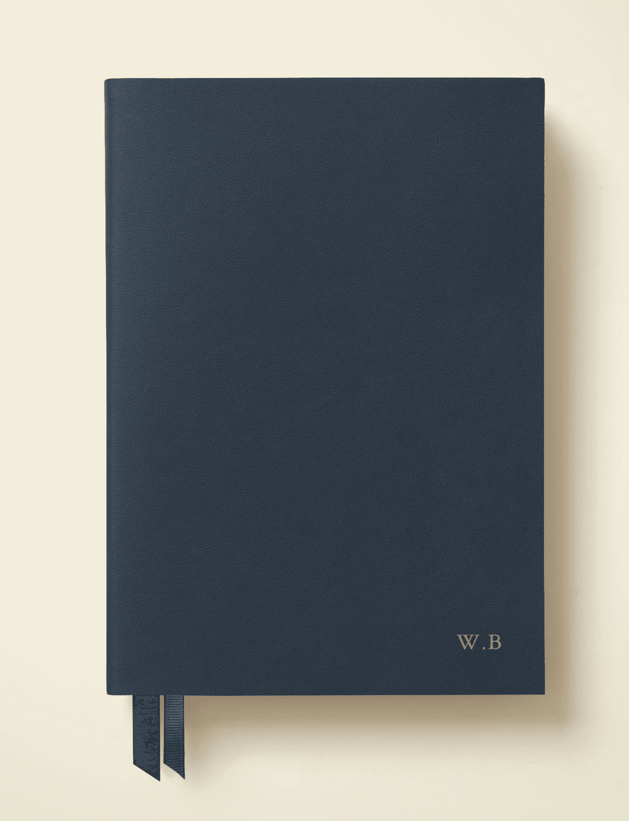 Papier Monogram Navy Leather Notebook
