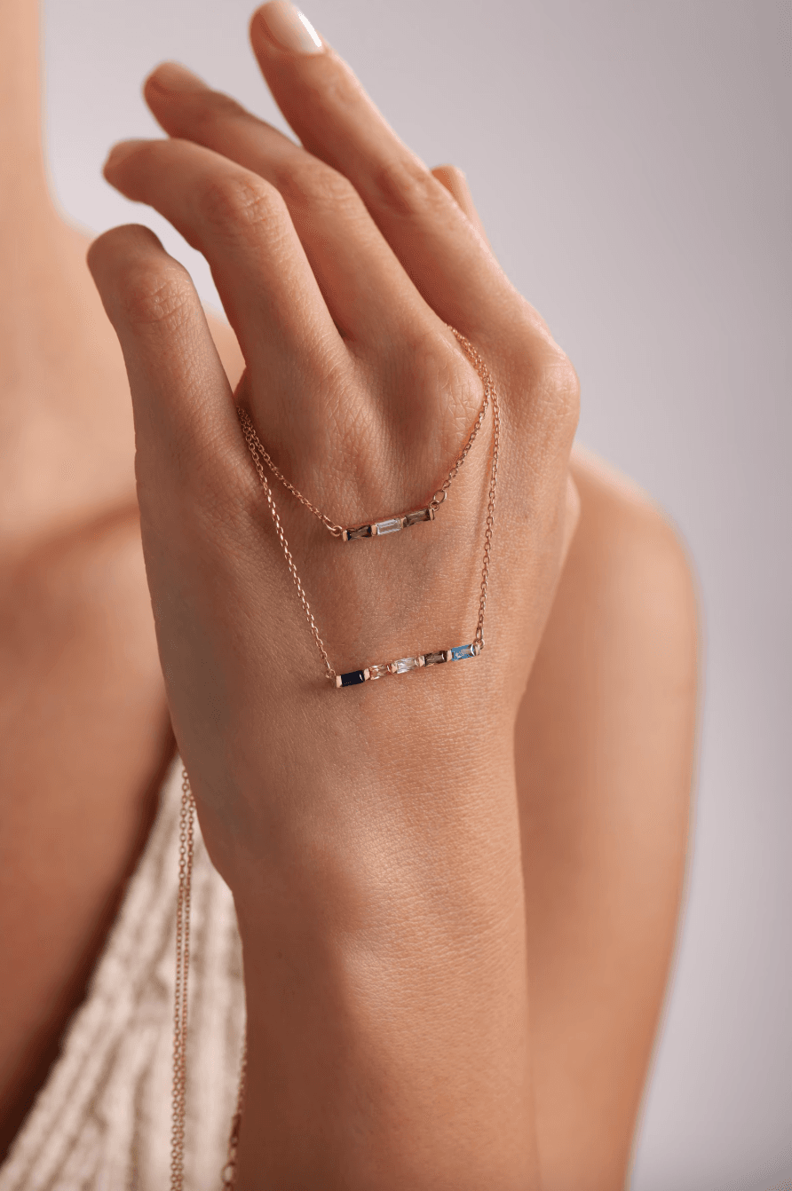 Etsy Baguette Birthstone Necklace