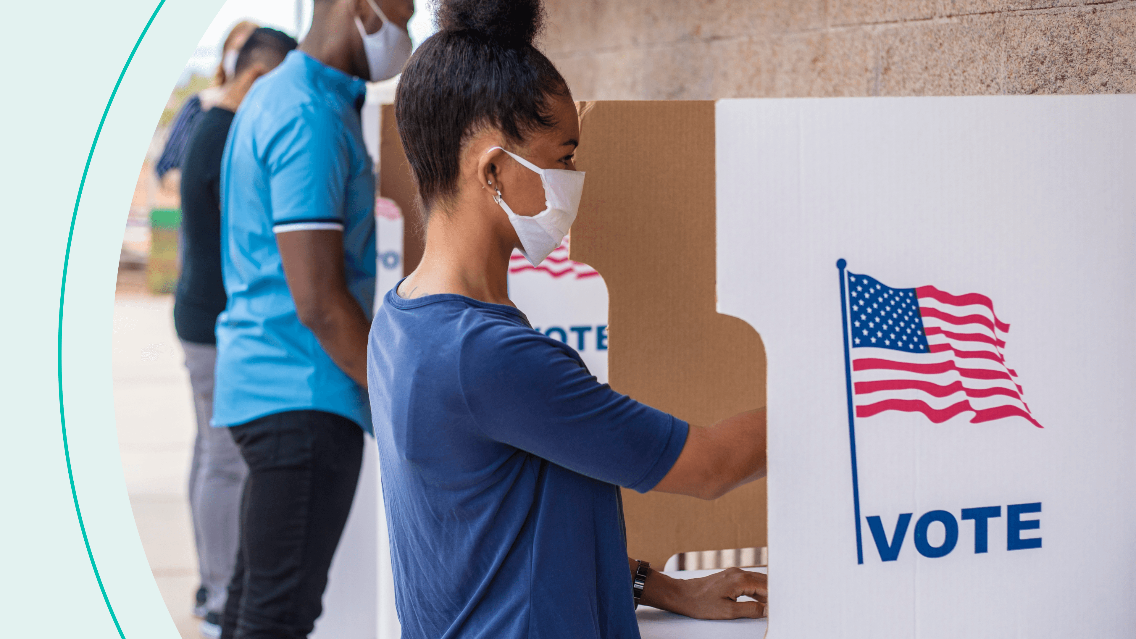 A woman voting