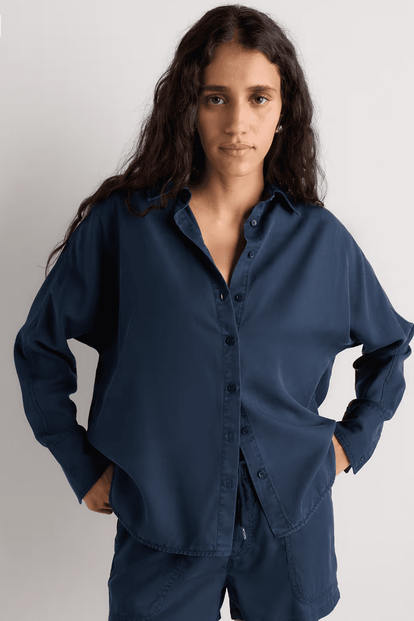 baggy button-down