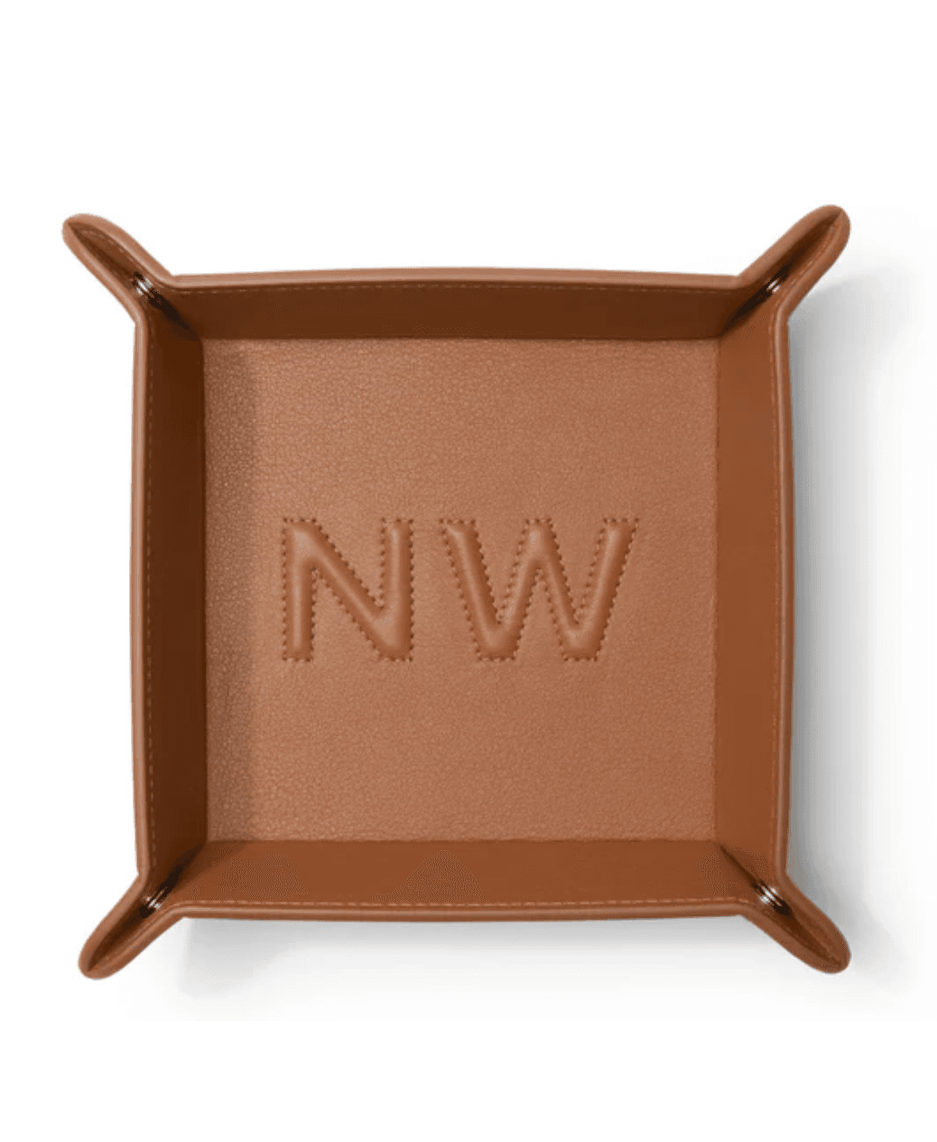 Monogrammed Leather Tray