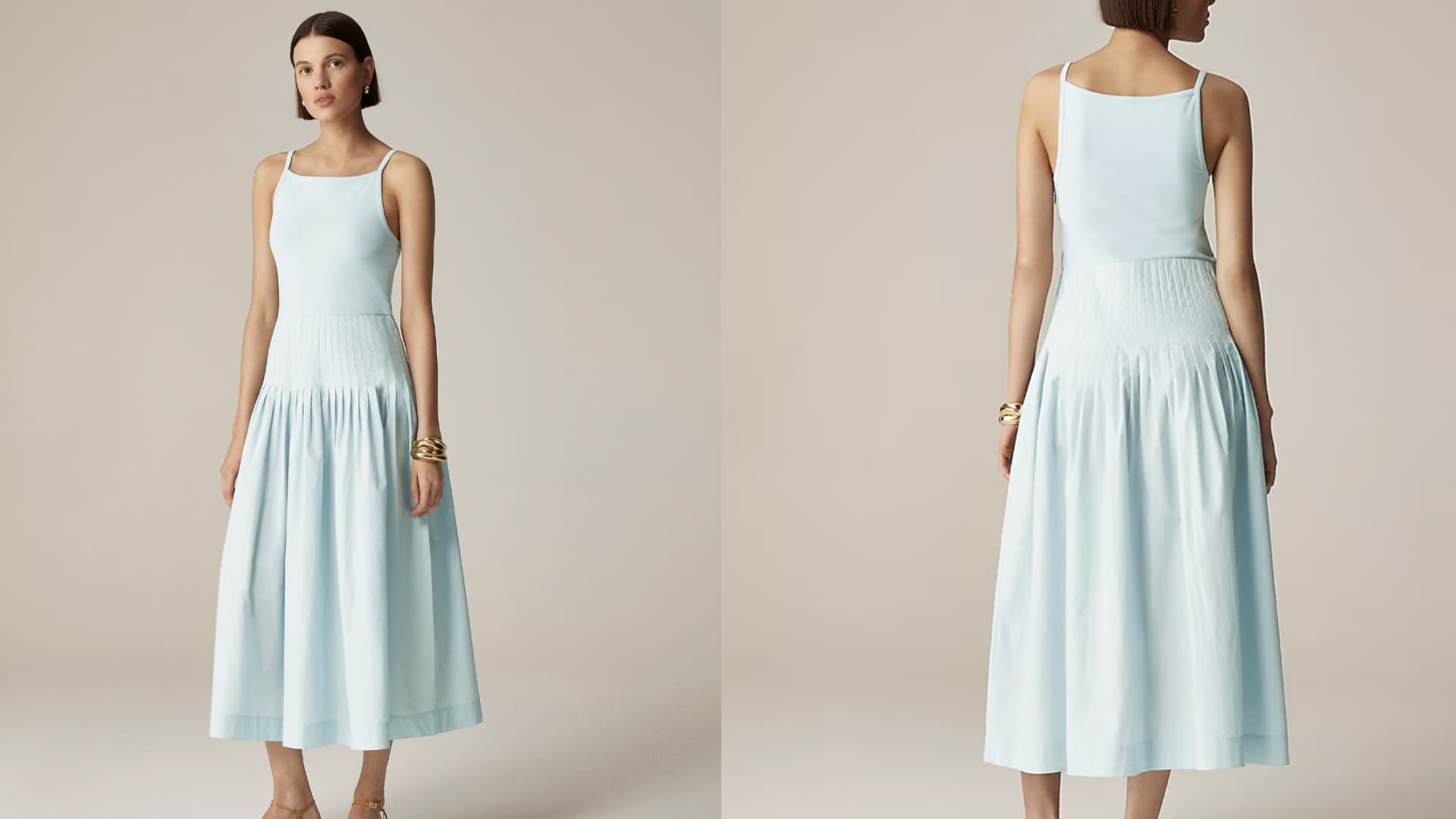 A high-waisted maxi dress
