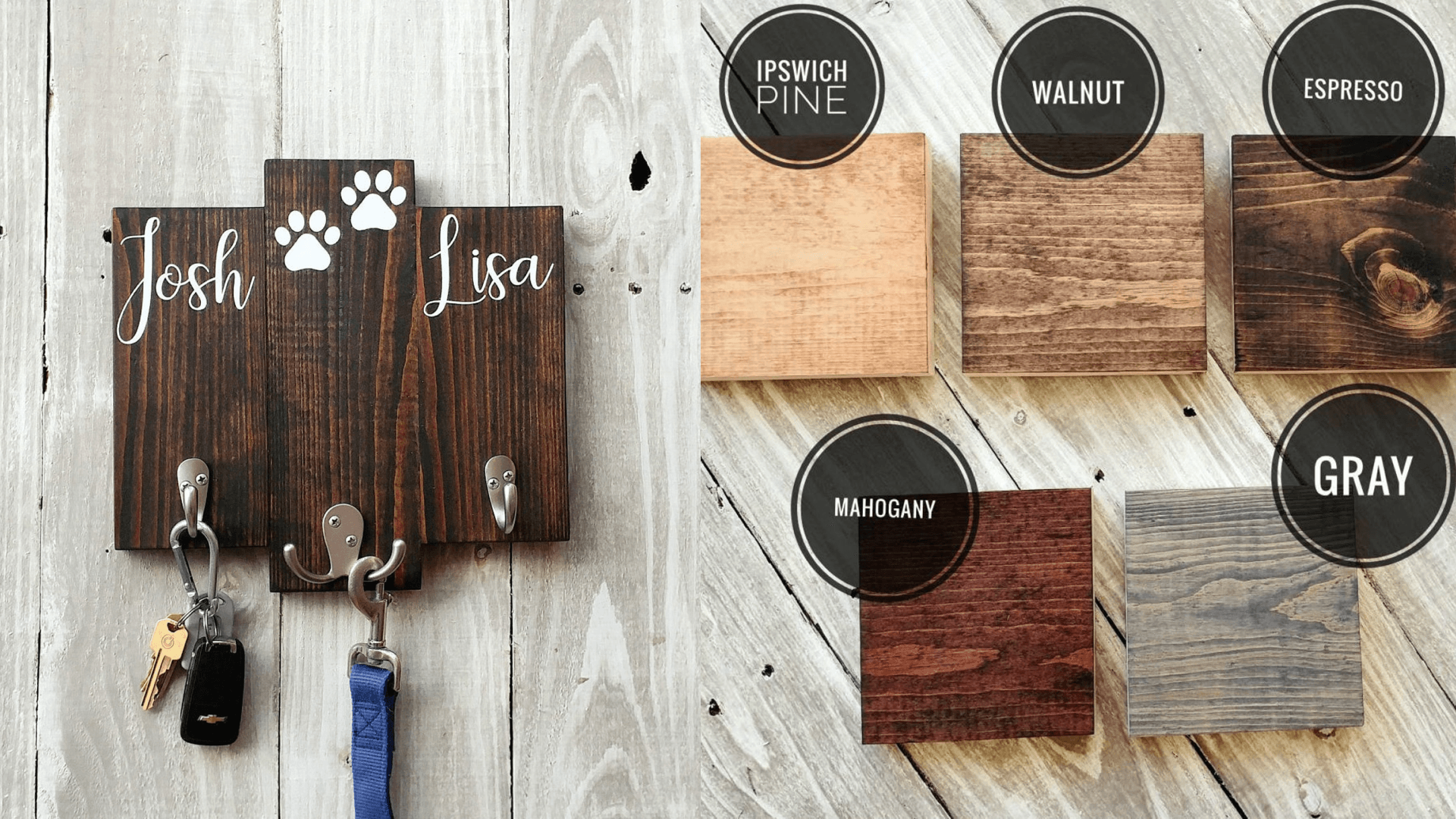 Key chain holder for pup and newlyweds