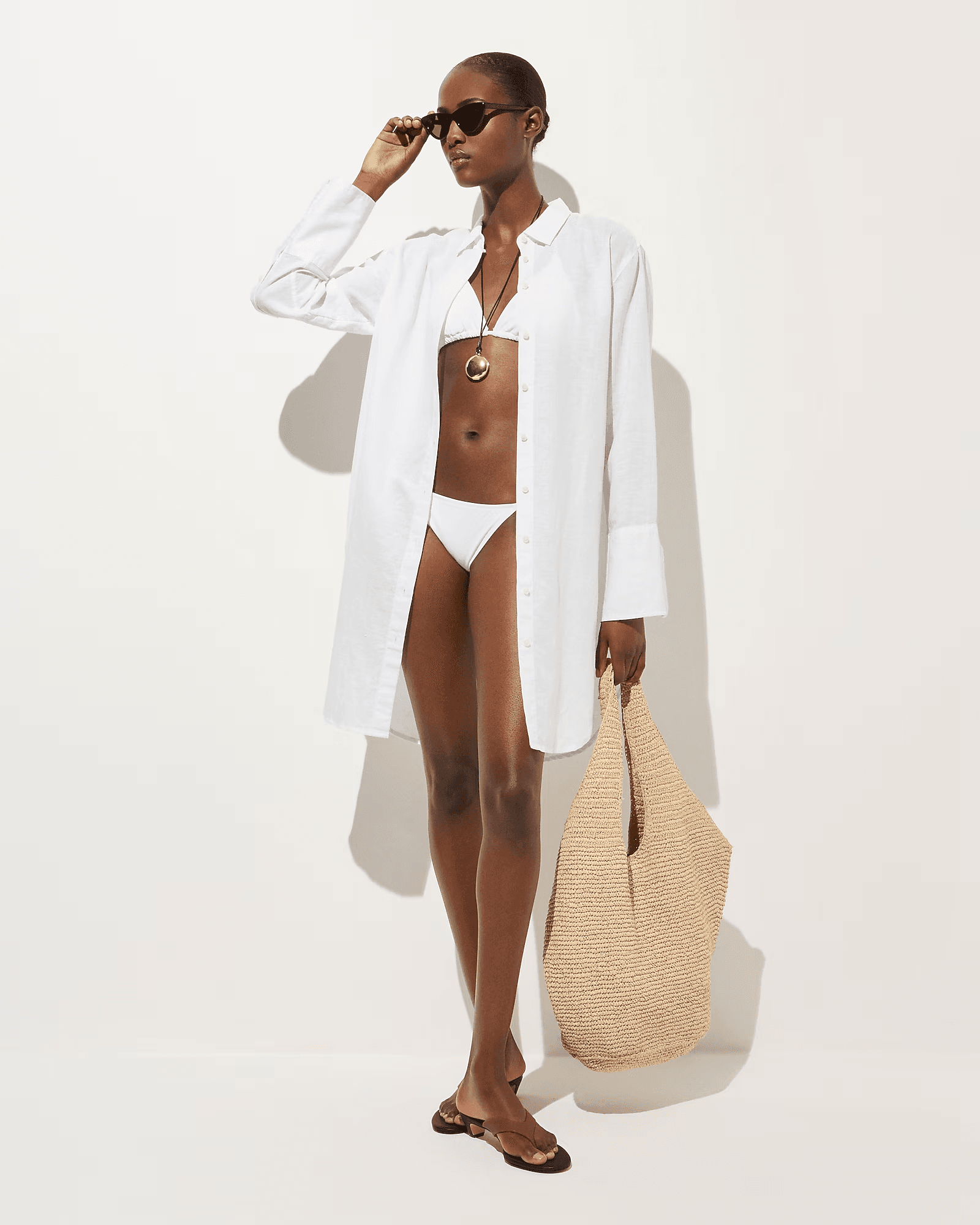J.Crew Relaxed-fit beach shirt in linen-cotton blend
