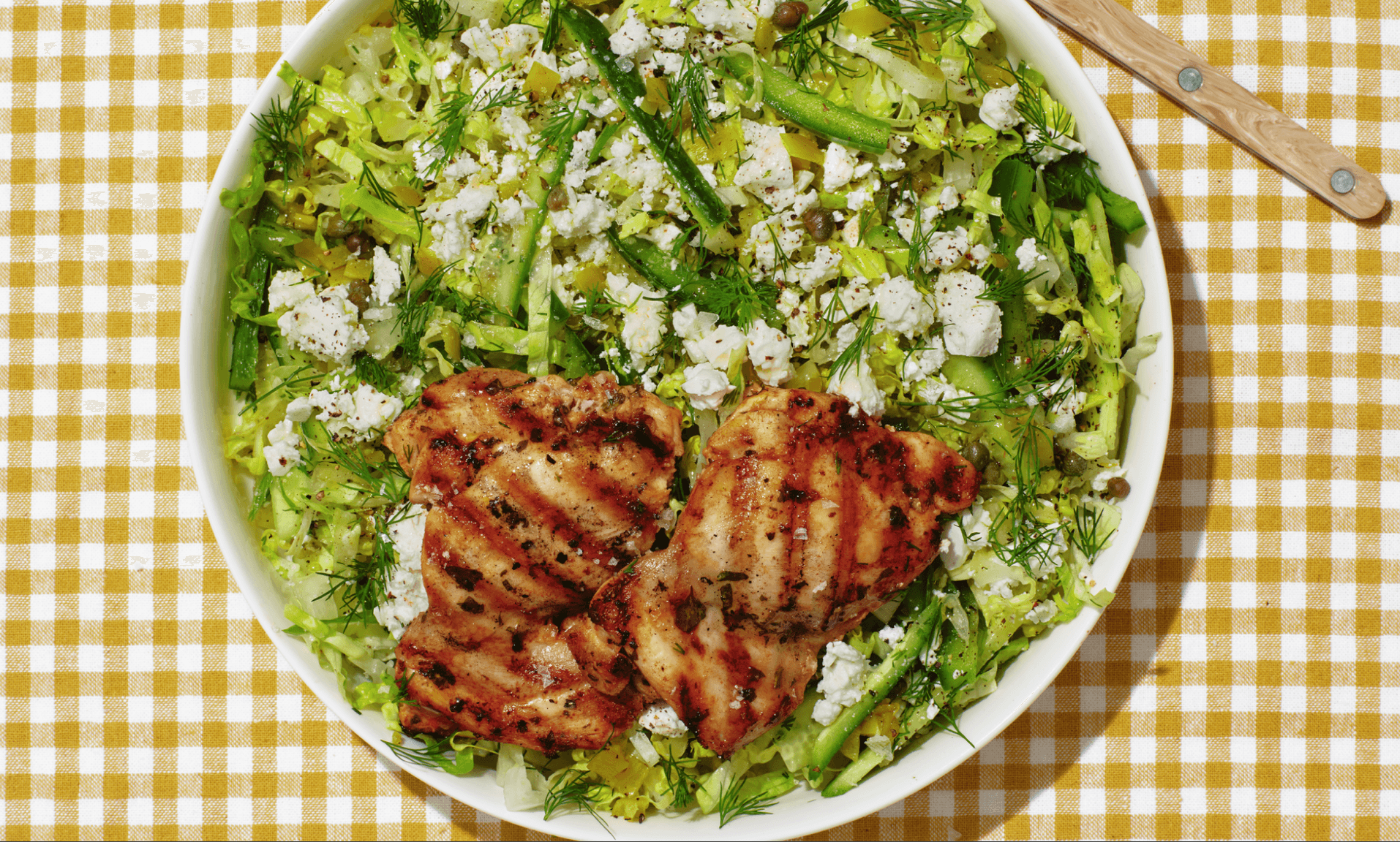 Big Fat Greek Salad With Souvlaki-ish Chicken