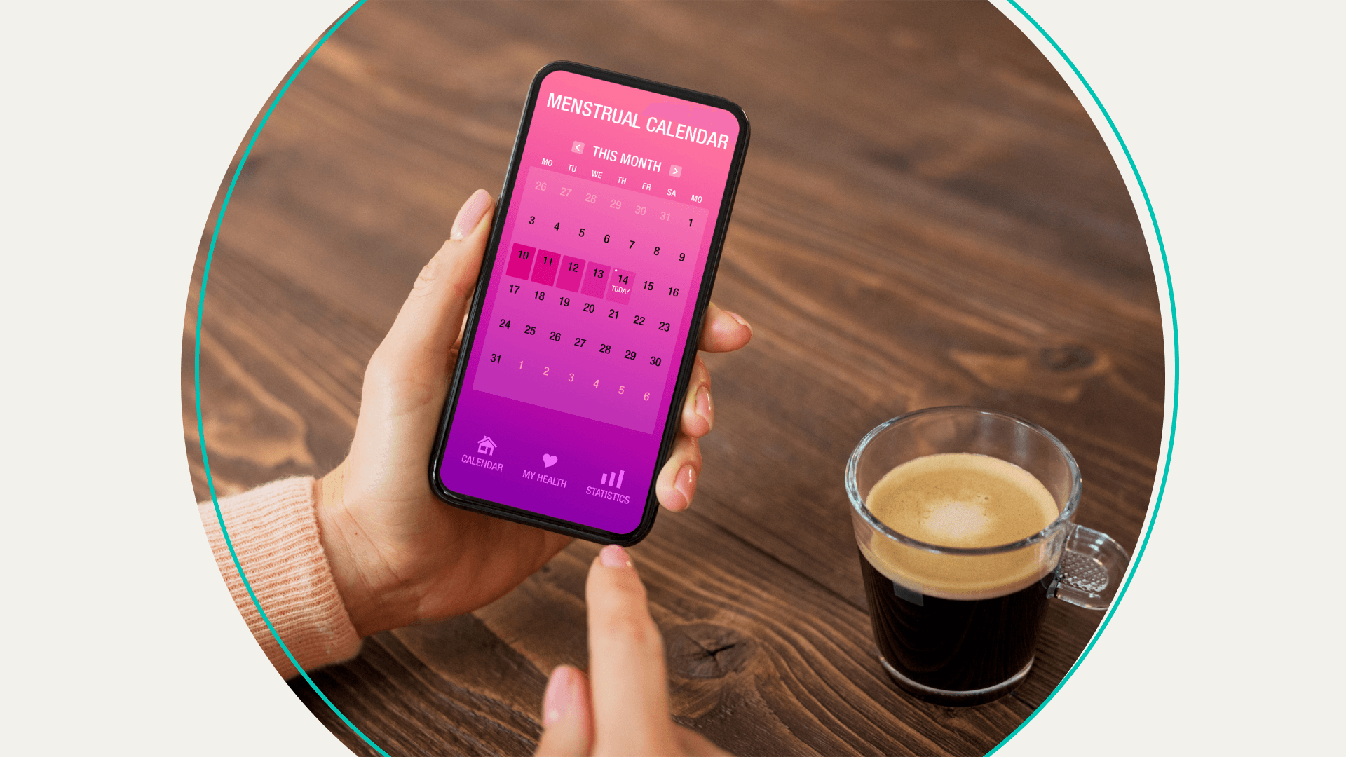 woman on period tracker