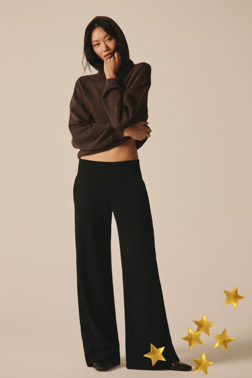 black wideleg sweatpant