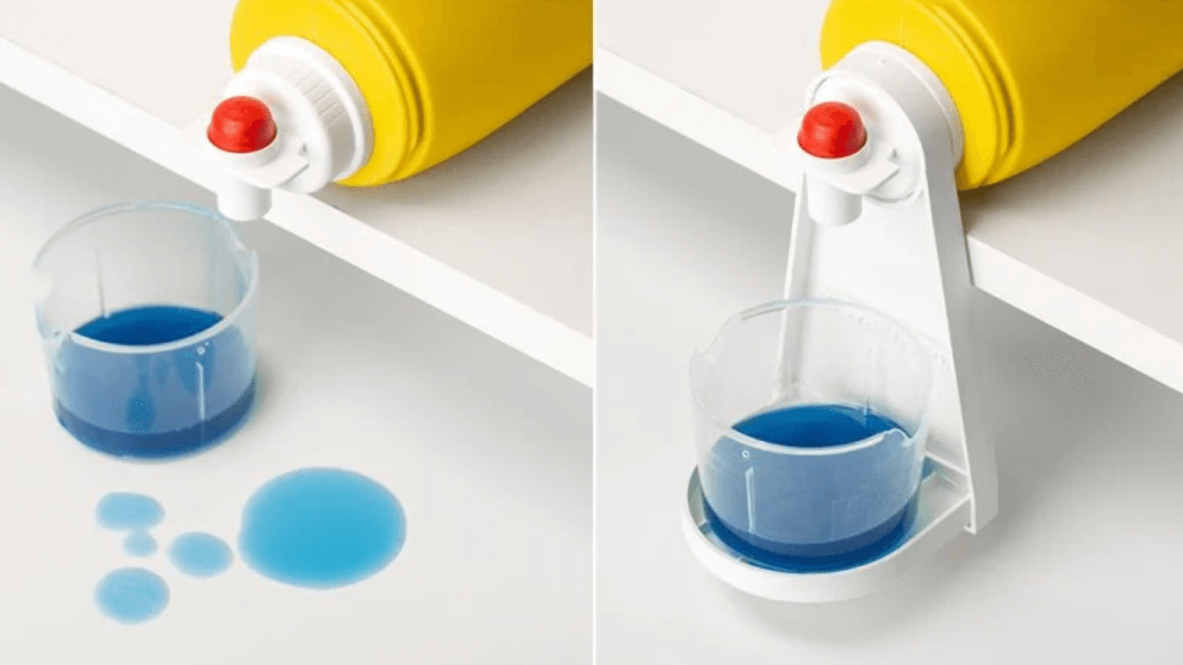 detergent drip cup to prevent detergent spills in laundry room