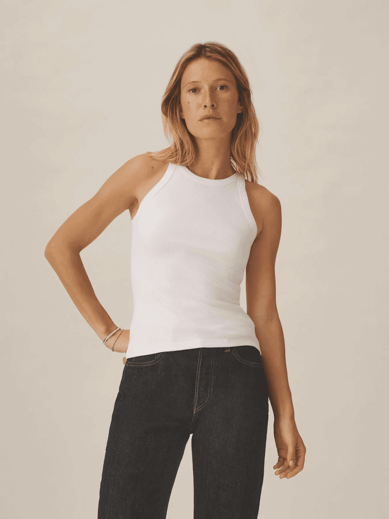 Buck Mason Ribbed White Surplus Rib Tank
