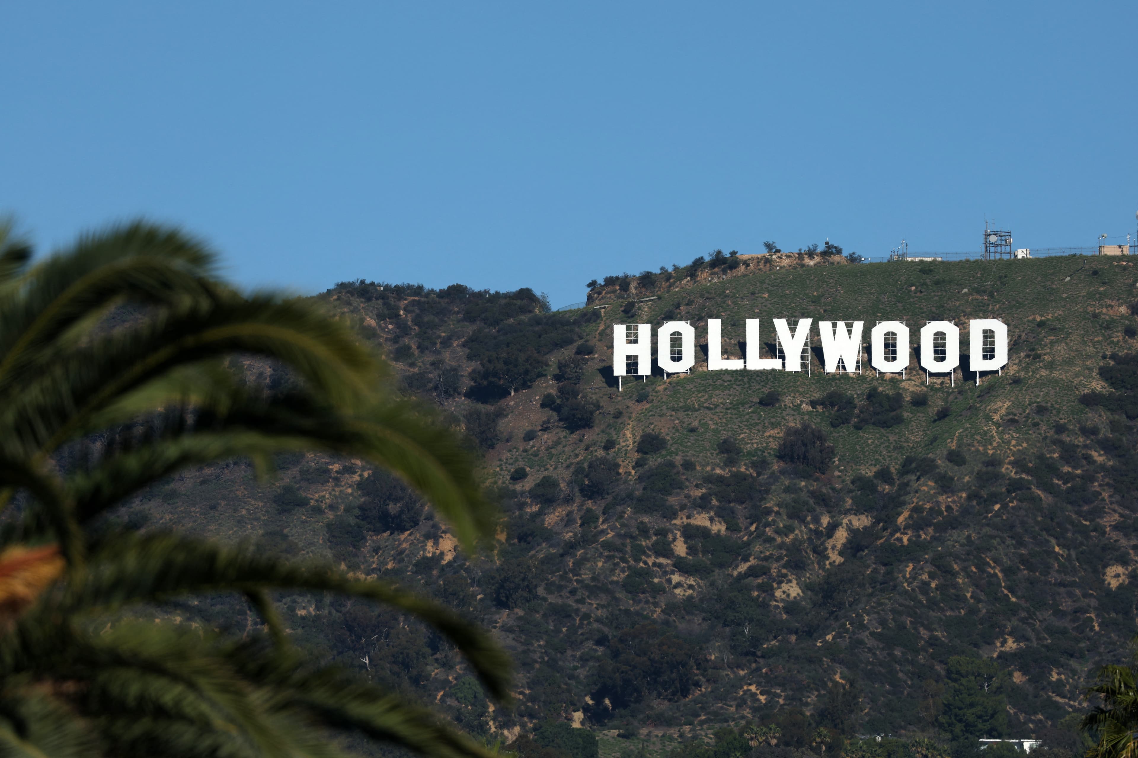 The Hollywood sign is pictured in Los Angeles, California.