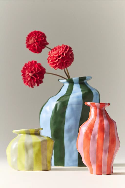 Leroy Striped Ceramic Vase