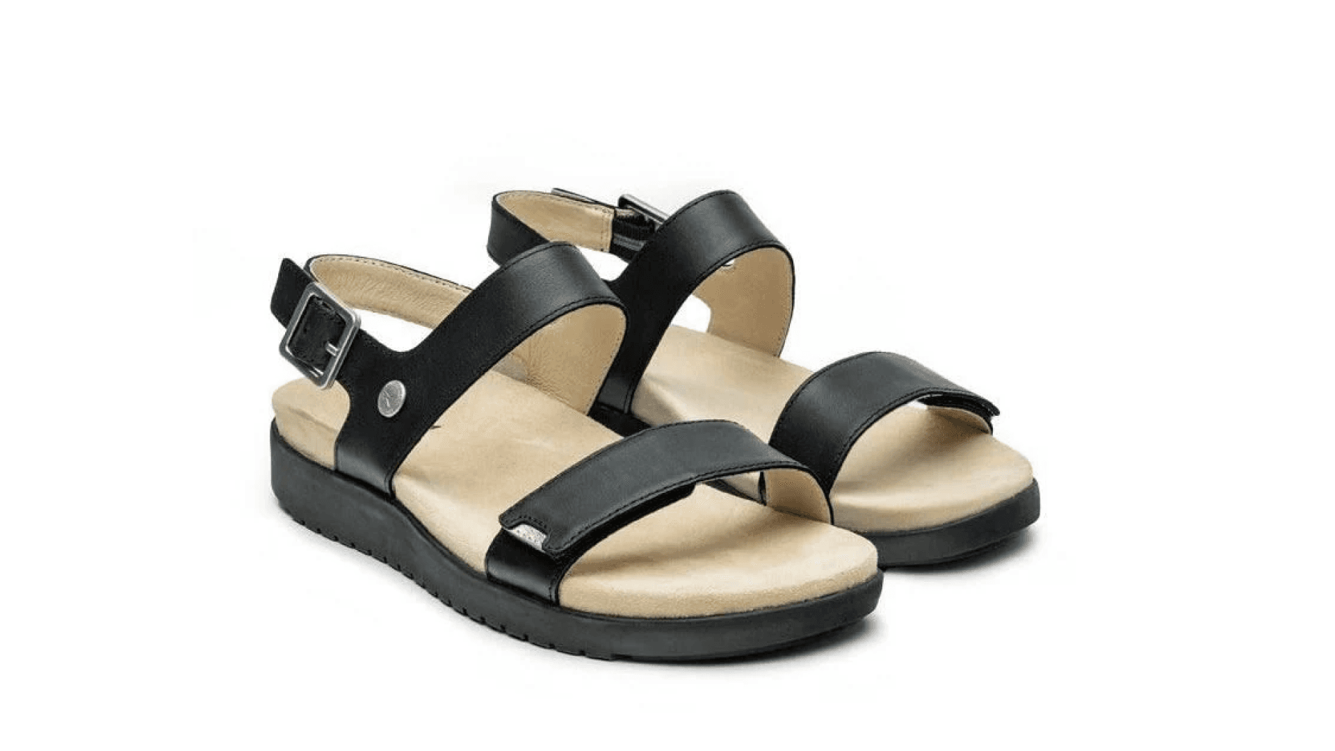 Sandals with black strap and sole