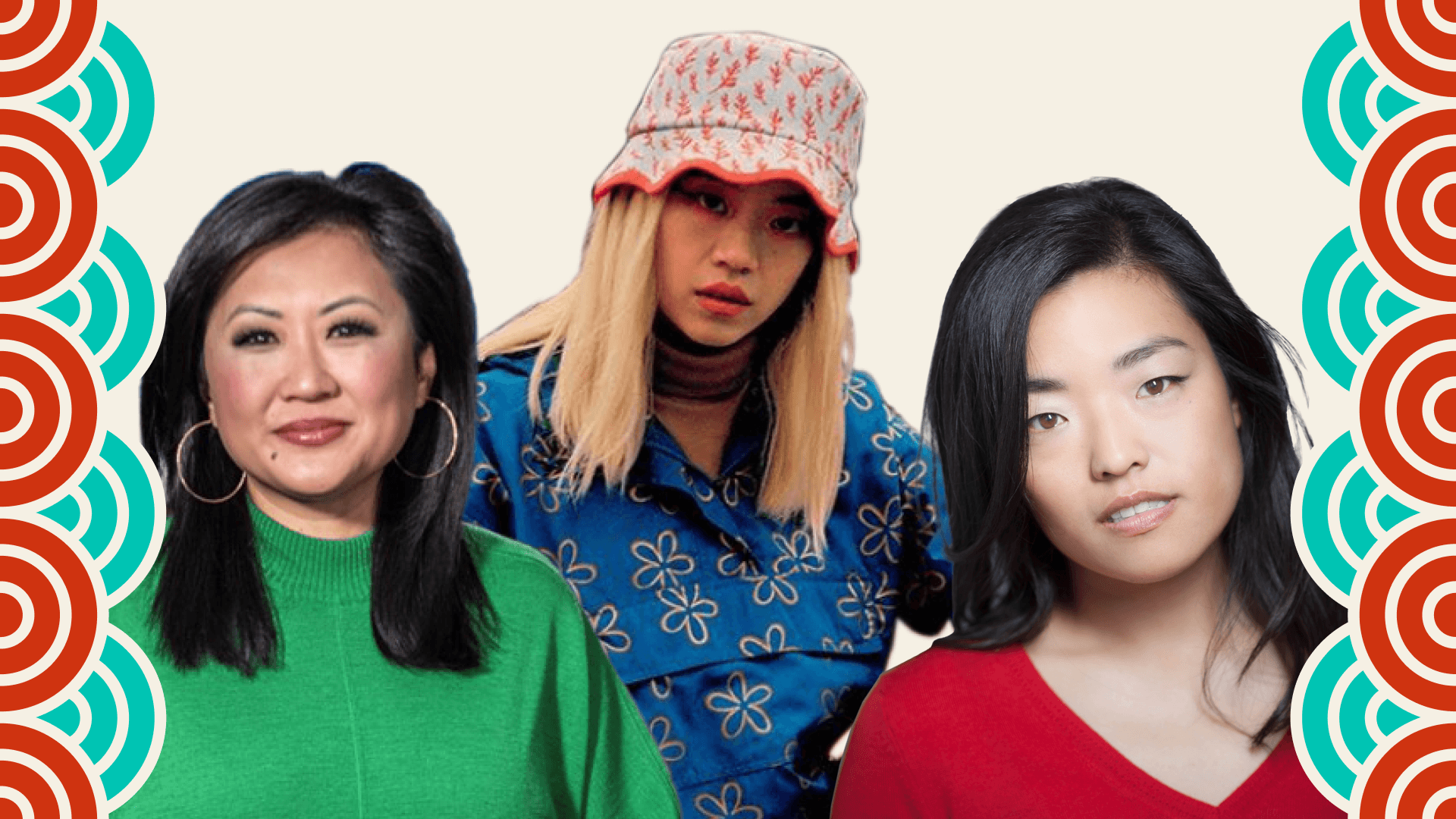 A montage image of Michelle Li, Chelsea Peng, and Patricia Park
