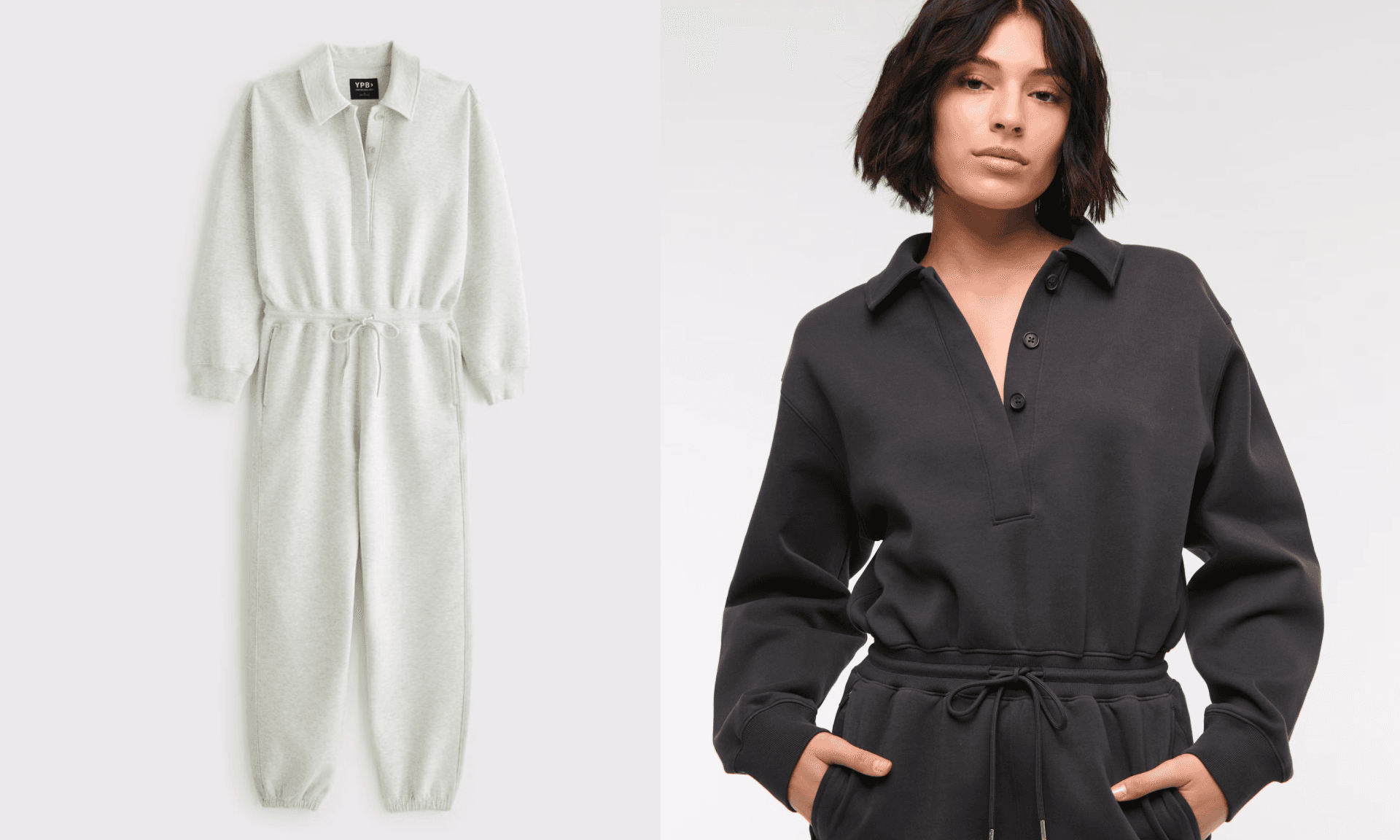 A&F Collared Jumpsuit Grey and Black