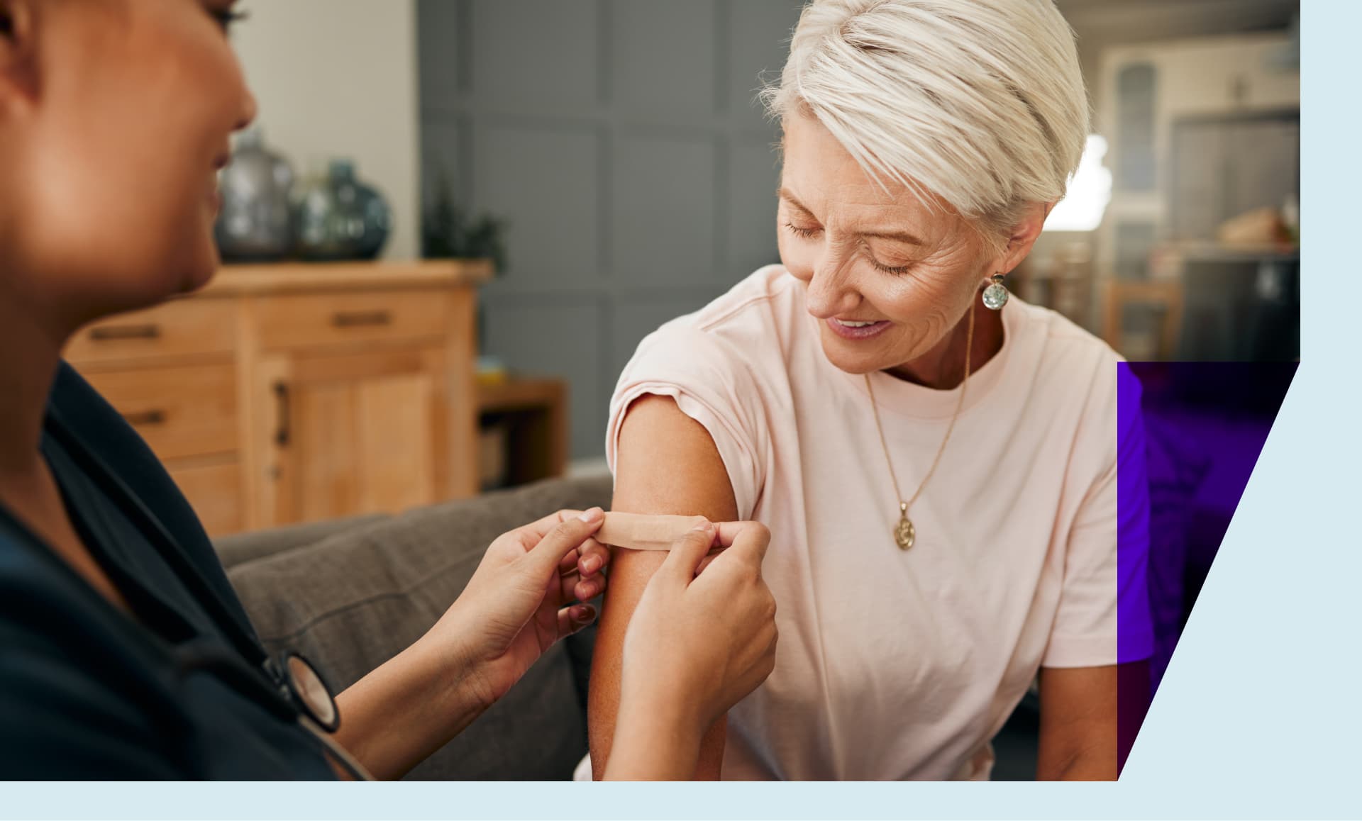 Woman getting a vaccine