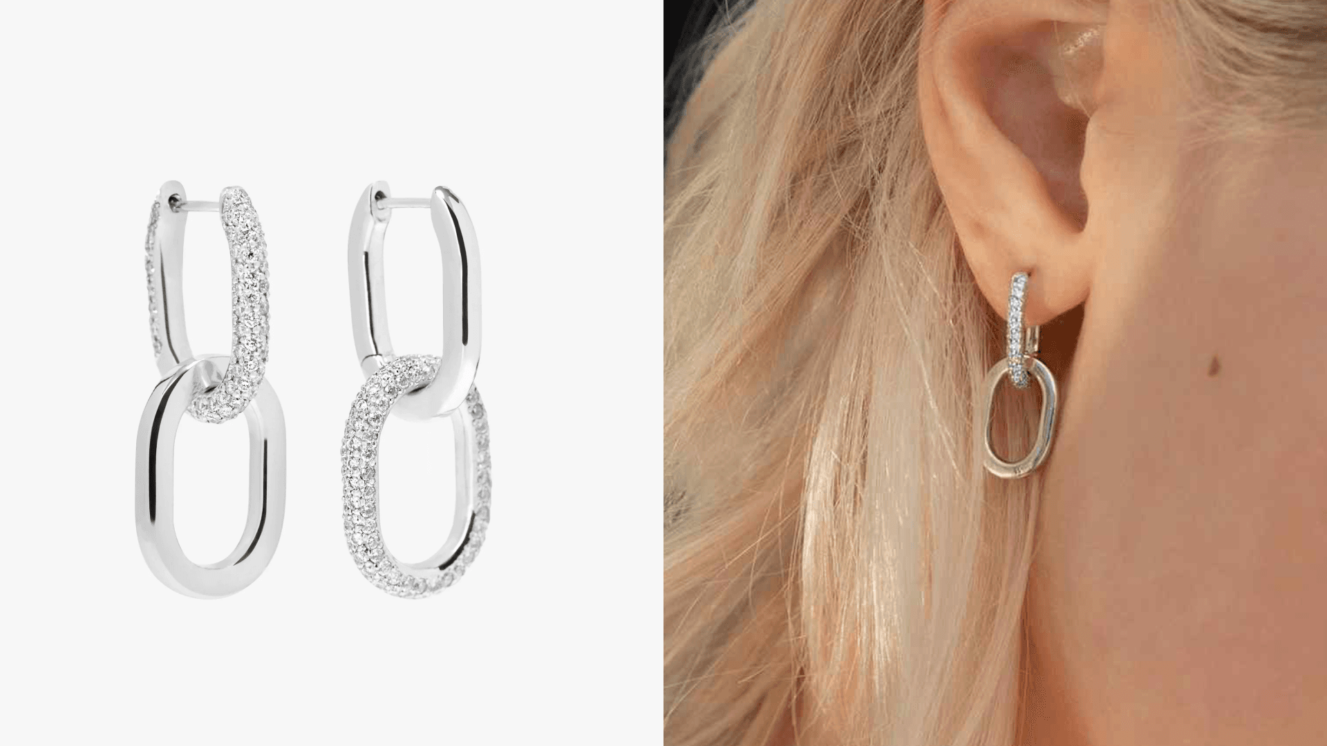 Lab grown diamond link earrings