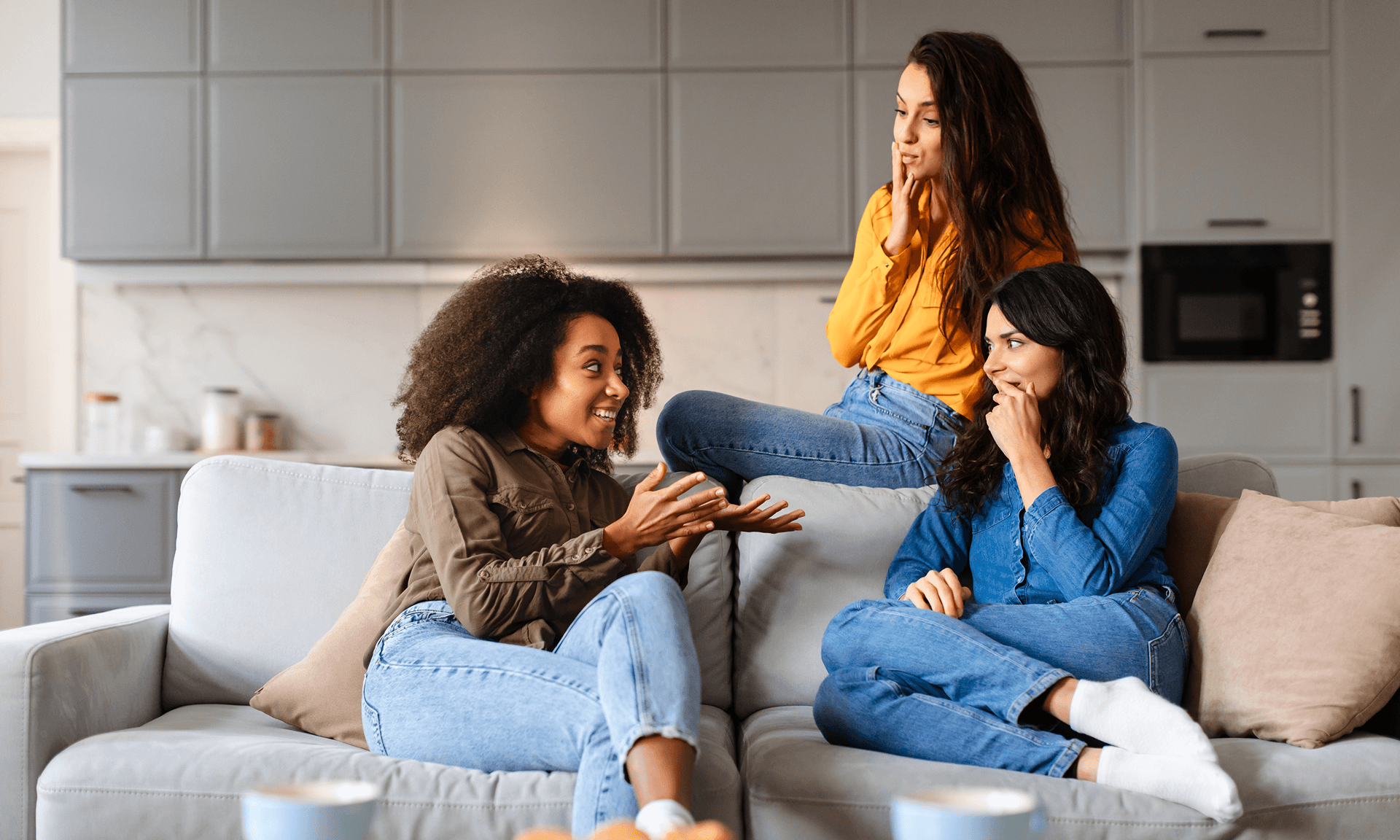 Three women hanging out