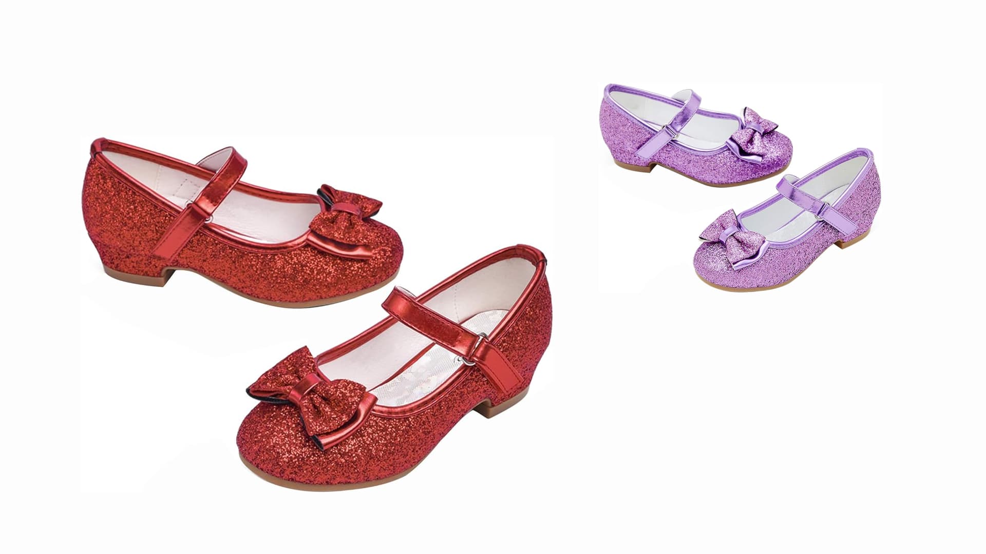 Stelle Girls Dress Shoes Glitter Princess Shoe Flower Mary Jane Low Heels Party Wedding Prom Footwear for Toddler Kids(T08-Red, 9MT)