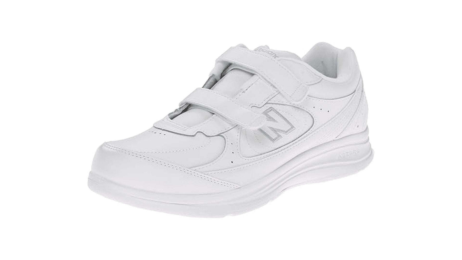 White sneakers with hook and loop closure