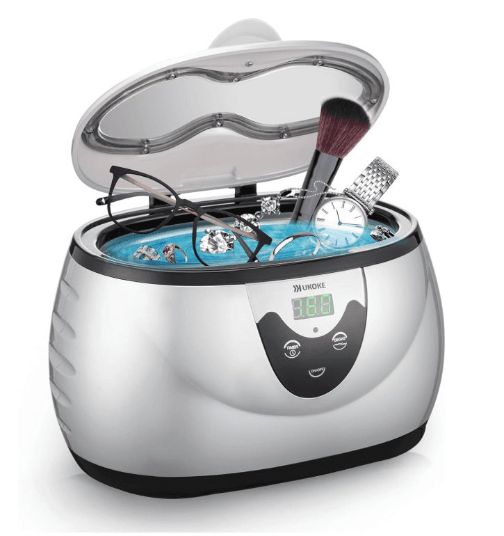 Ukoke UUC06S Ultrasonic Cleaner, Professional Jewelry Cleaner for Eyeglasses, Rings and Watches, 42kHz Portable Sonic Cleaner with 600ml Capacity Stainless Steel Tank