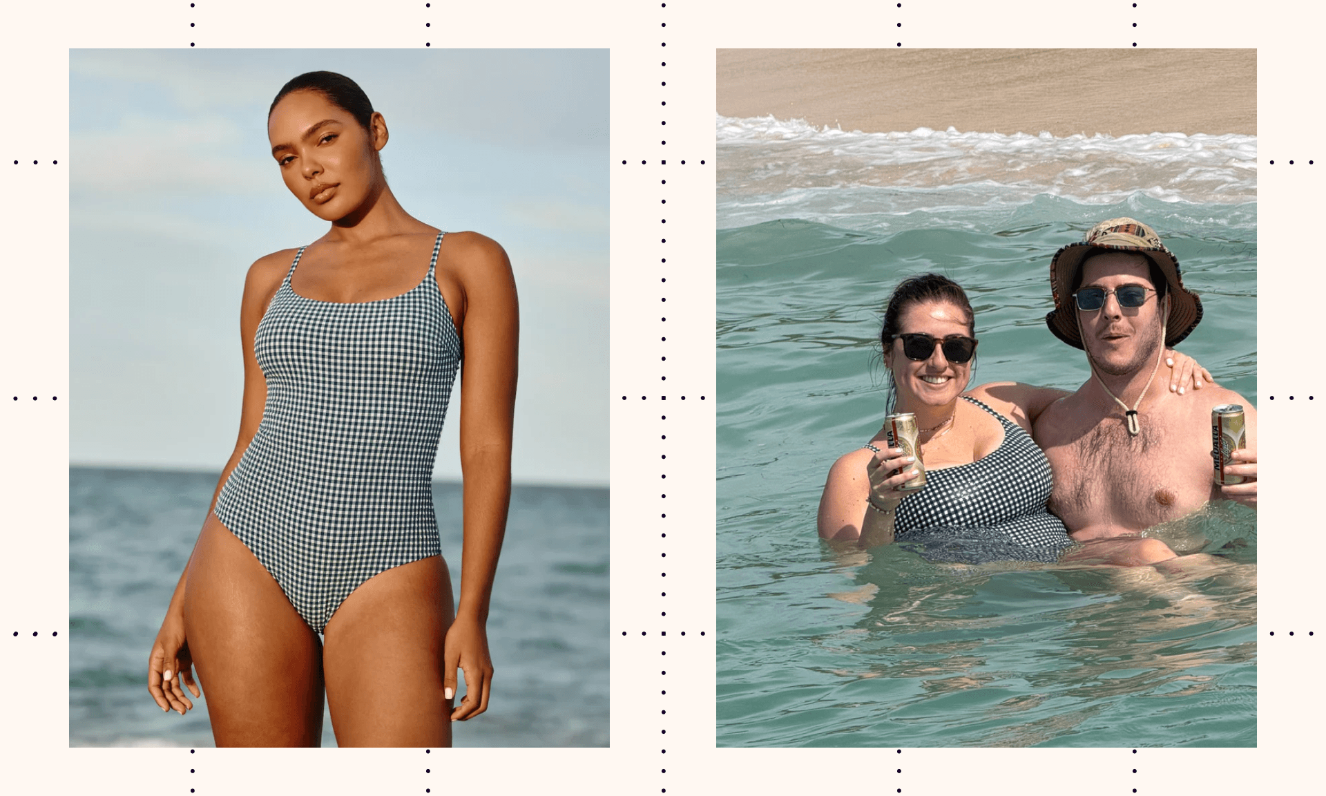 Knix Seersucker Sculpt Classic One Piece Swimsuit