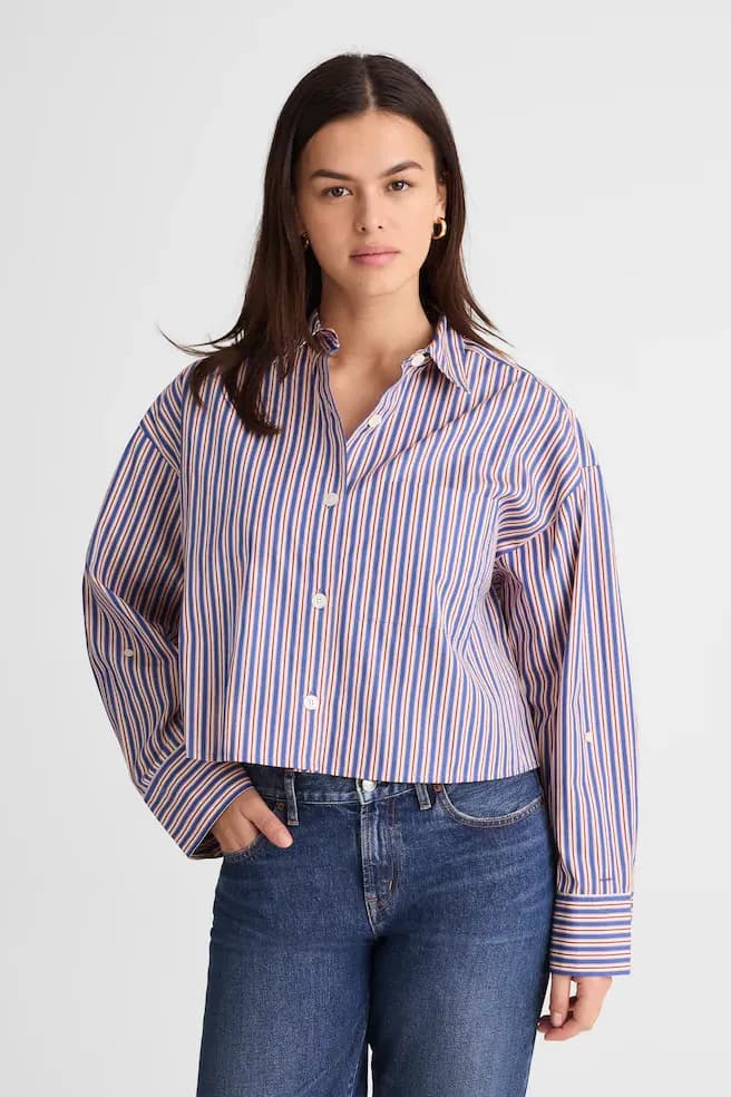 cropped button-down