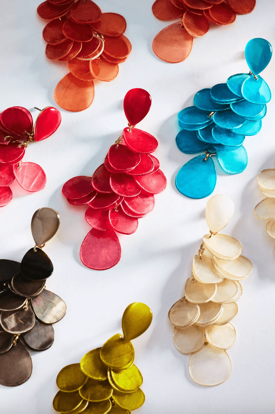 Paillette Cluster Drop Earrings