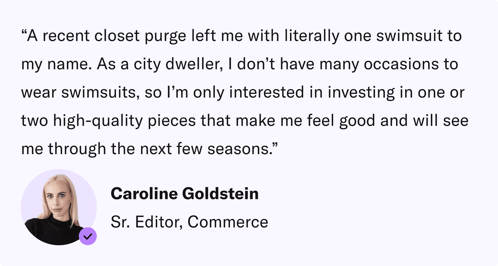 Why Caroline Tested