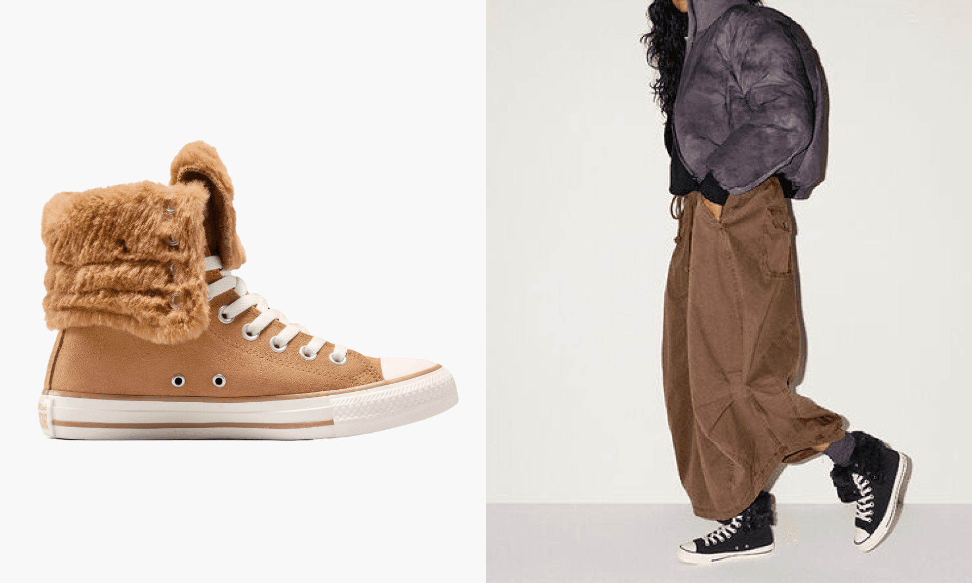 Converse Chuck Taylor All Star Fold Over XHi Faux Fur