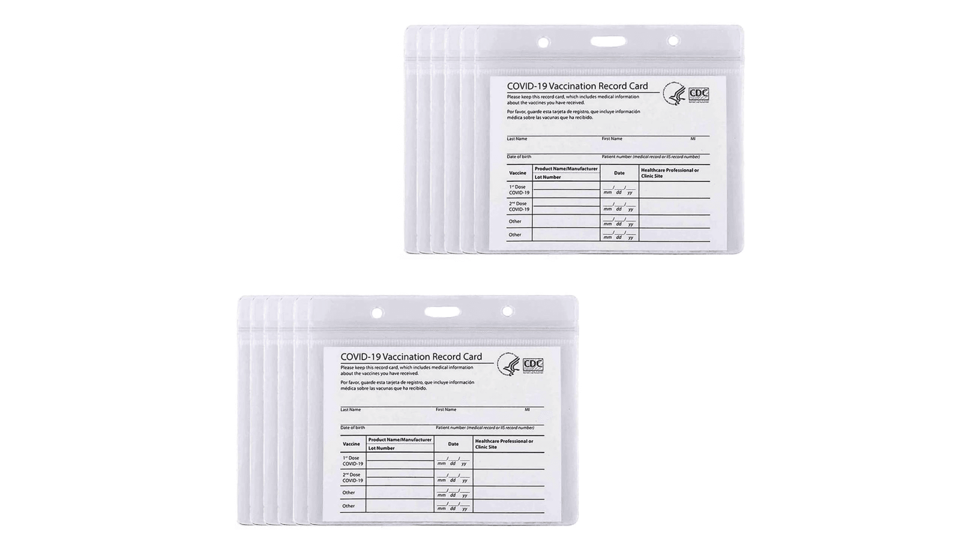 Clear card holders