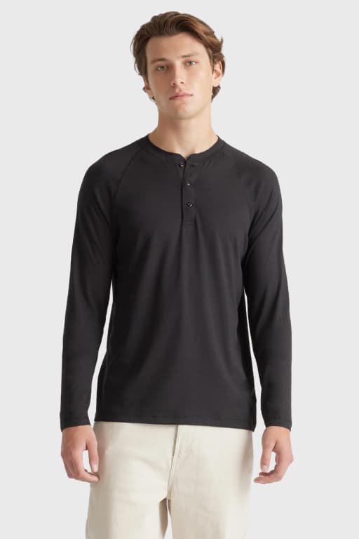 Cotton Modal Long Sleeve Henley Tee