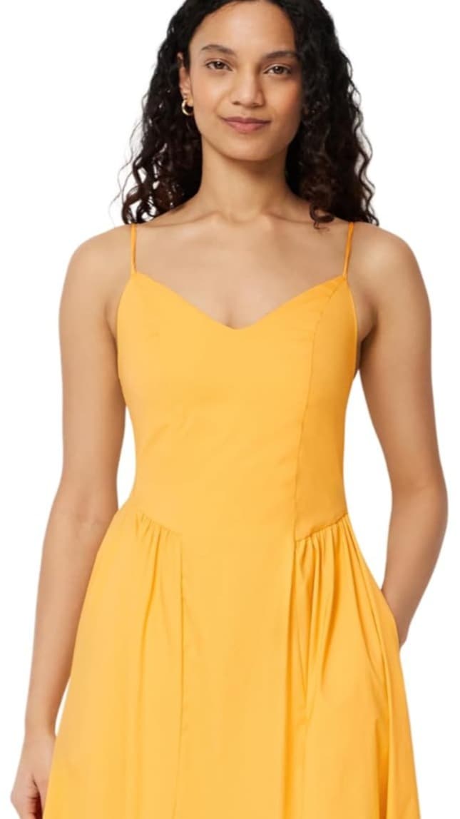 women's fit and flare cotton midi dress