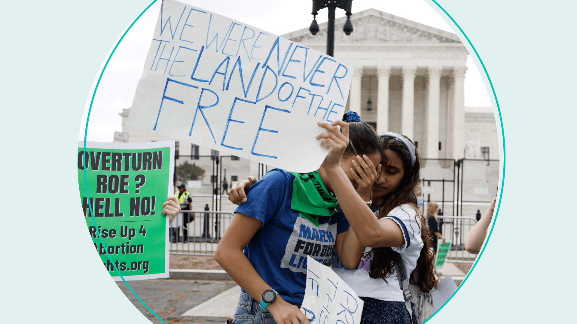 Abortion activists in front of Capitol