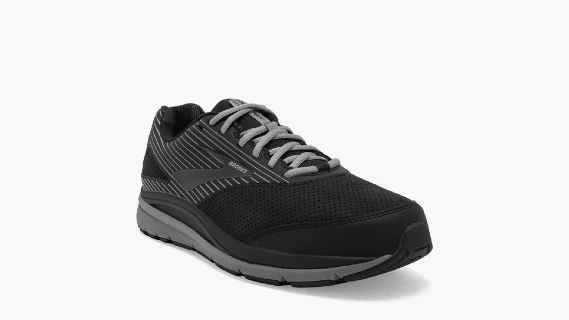 Black sneaker with gray accents