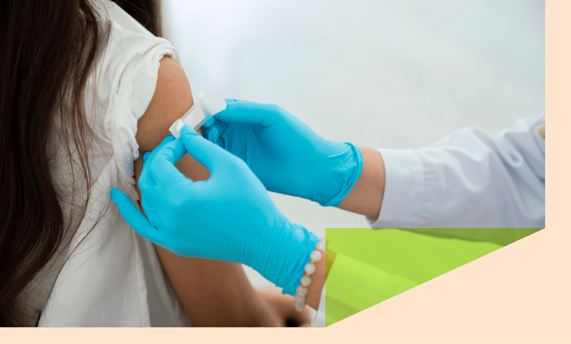 Bandaid after vaccine.