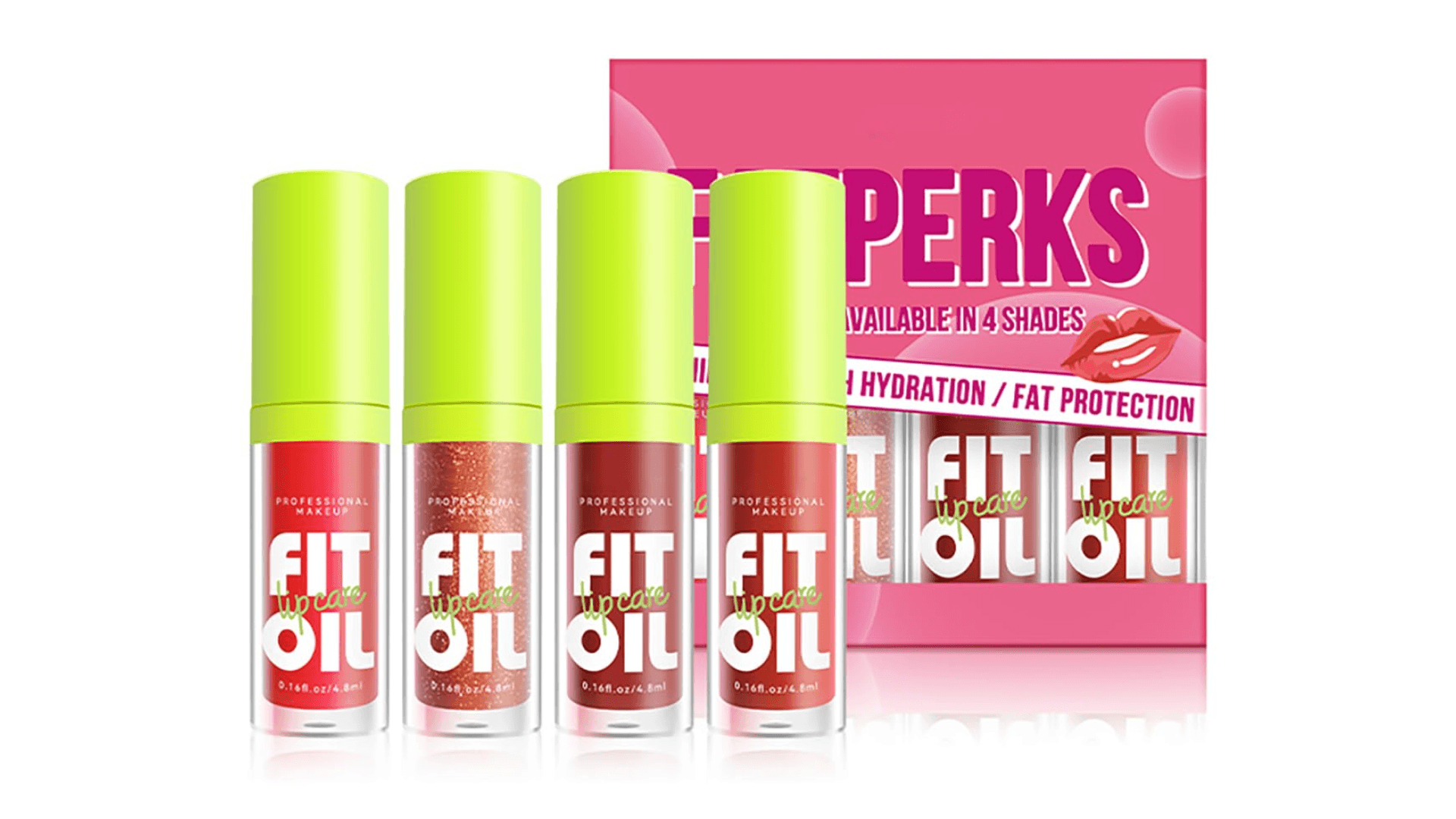 FYEBOO Hydrating Lip Oil, Big Brush Head Glaze Shiny Transparent Glow Oil, Nourishing & Non-sticky Long Lasting Fresh Clear Smooth Care Plumping Oil (Set B)