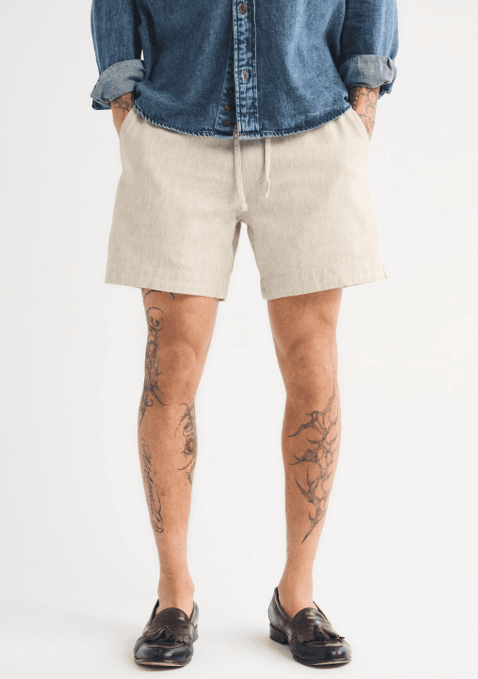 A&F Linen Blend Pull-On Shorts
