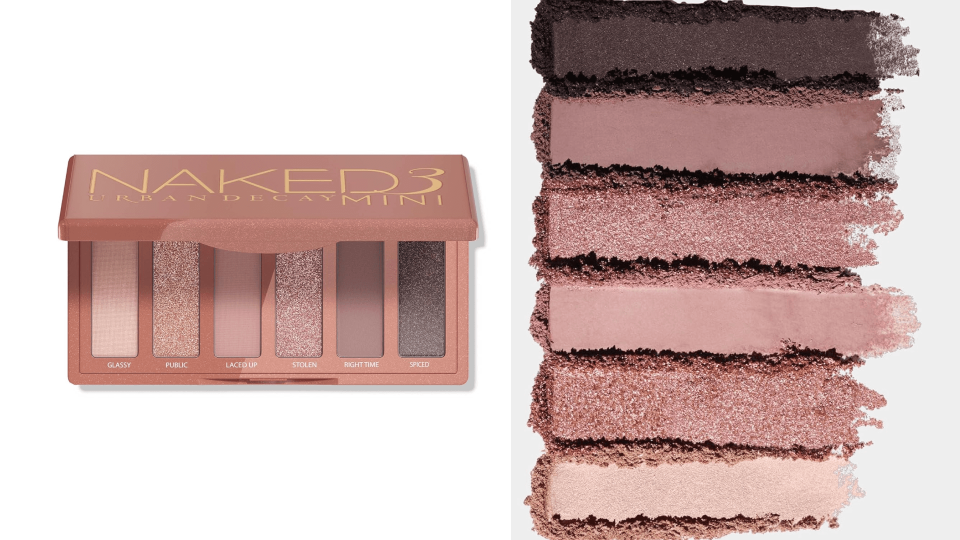 URBAN DECAY Naked 3 Mini Eyeshadow Palette - 6 Soft Pink Shadows, Multi-Use Matte & Shimmer Finishes, Ultra-Blendable Everyday Rosy Neutrals, Long-lasting Up to 12HR Wear, Travel Makeup with Mirror