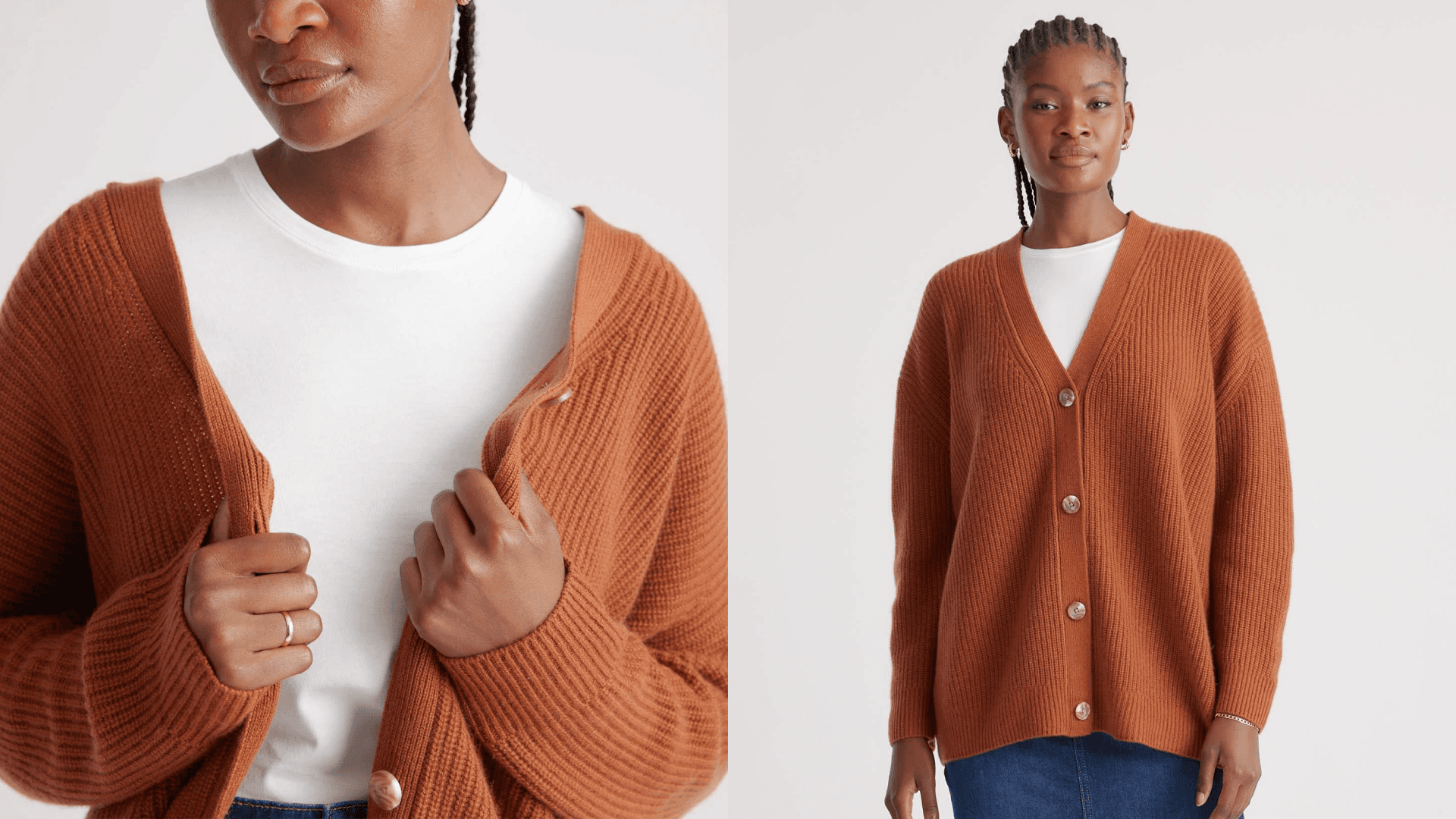Boyfriend cardigan in rust orange