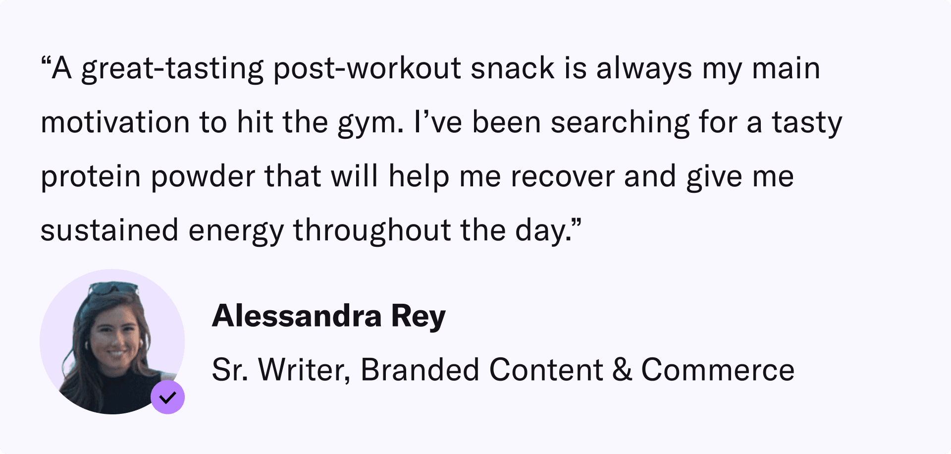 Why Alessandra Tested