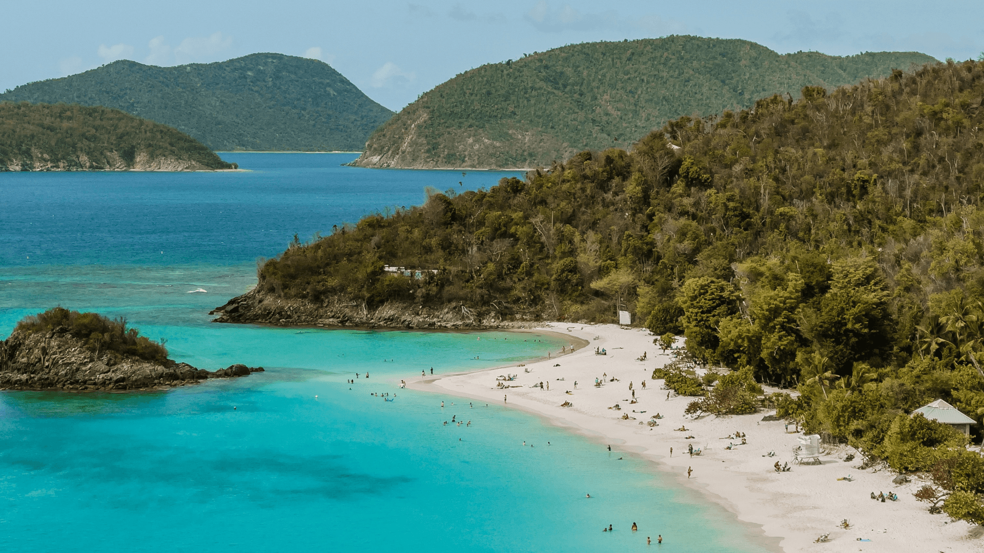 A beach on an island
