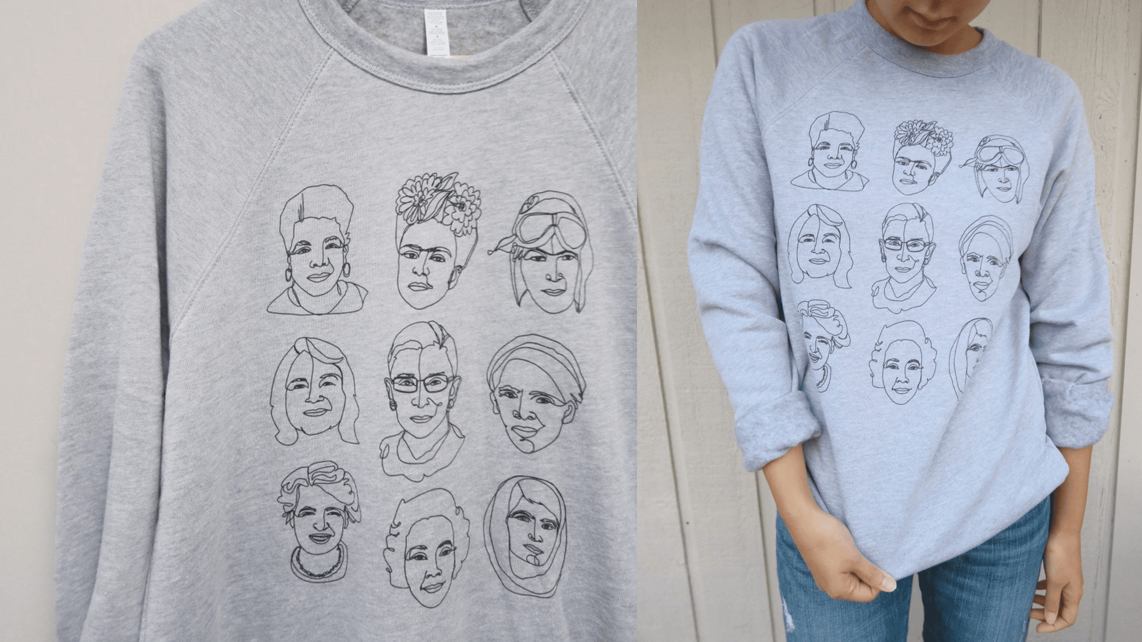 A sweatshirt honoring her heroines…
