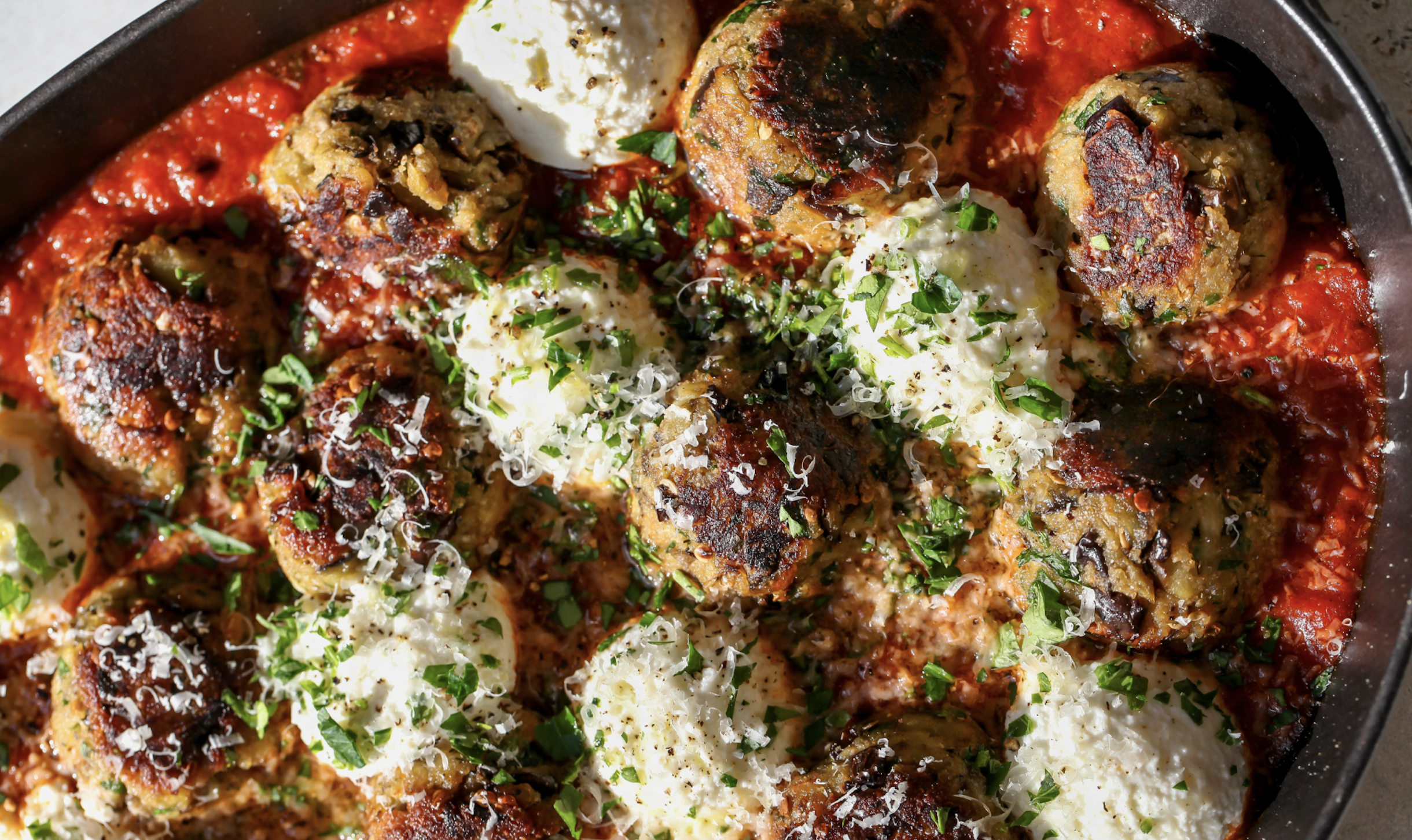 Eggplant Parm Meatballs