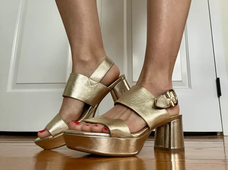 gold sandals