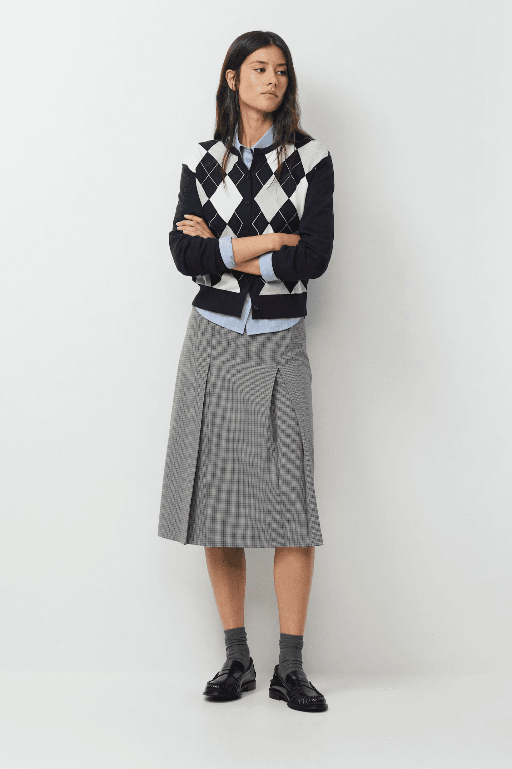 argyle cardigan