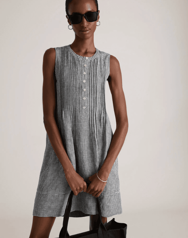 Quince 100% European Linen Sleeveless Swing Dress
