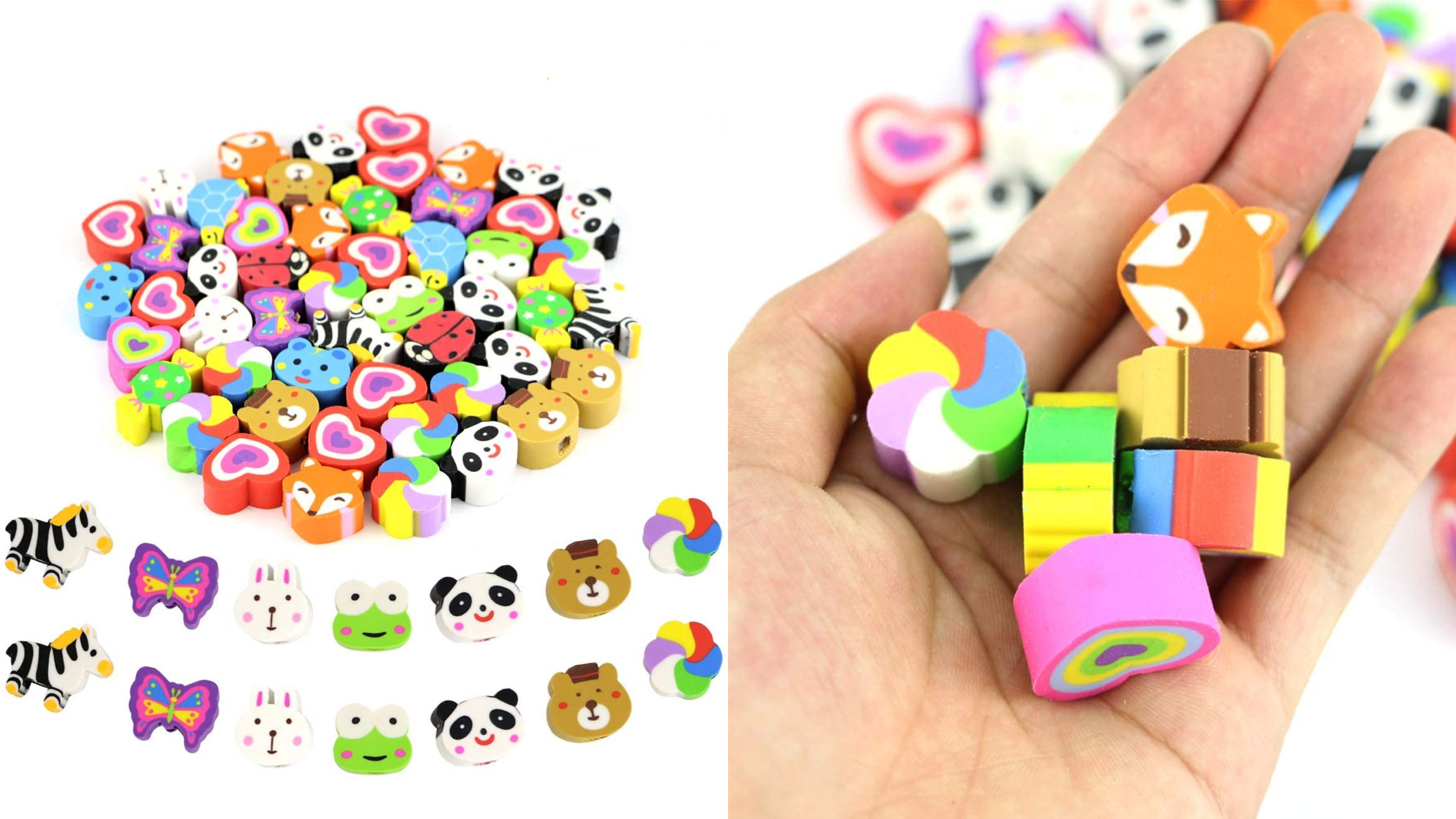 fun shaped erasers