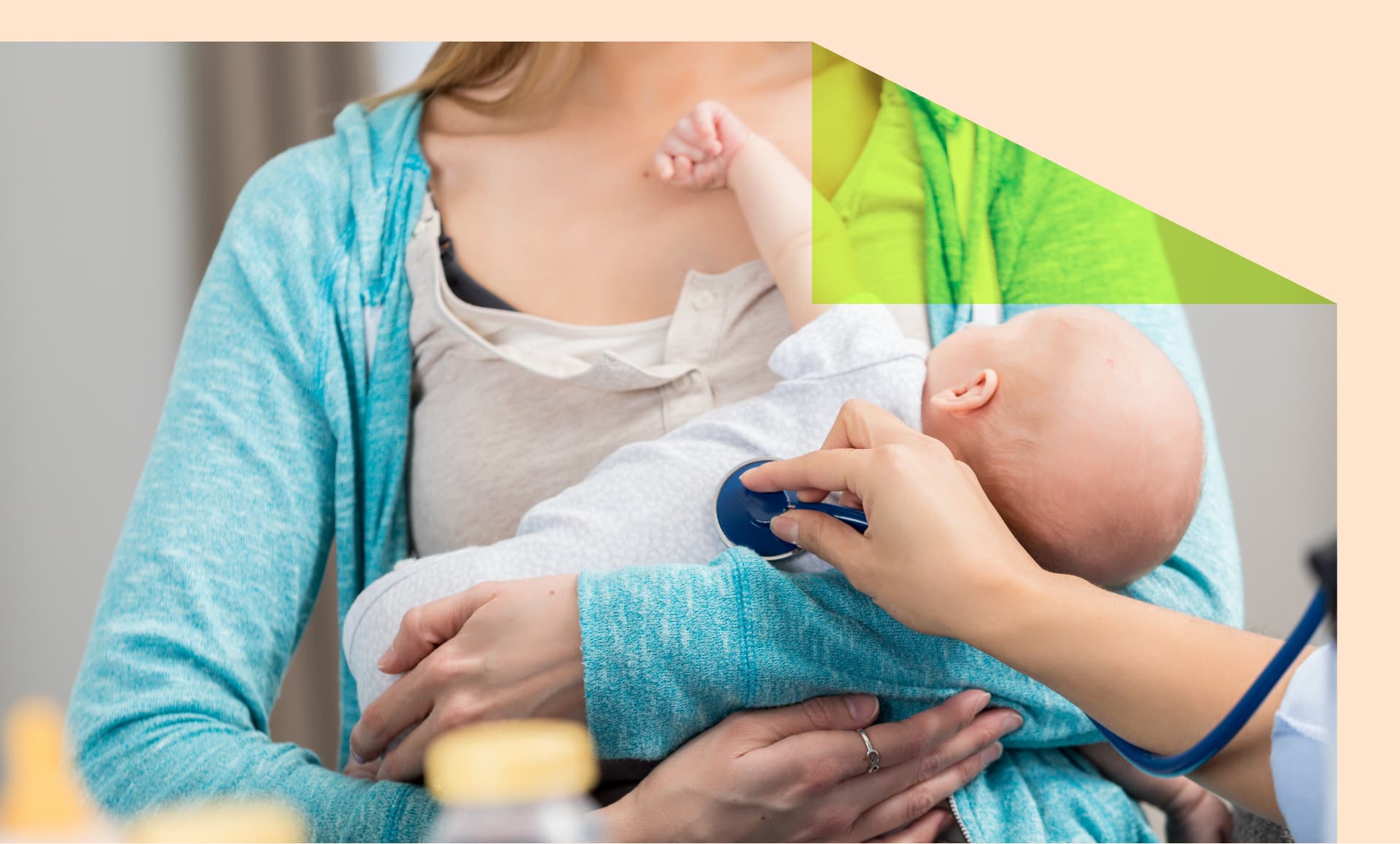 Mom and baby at doctor checkup