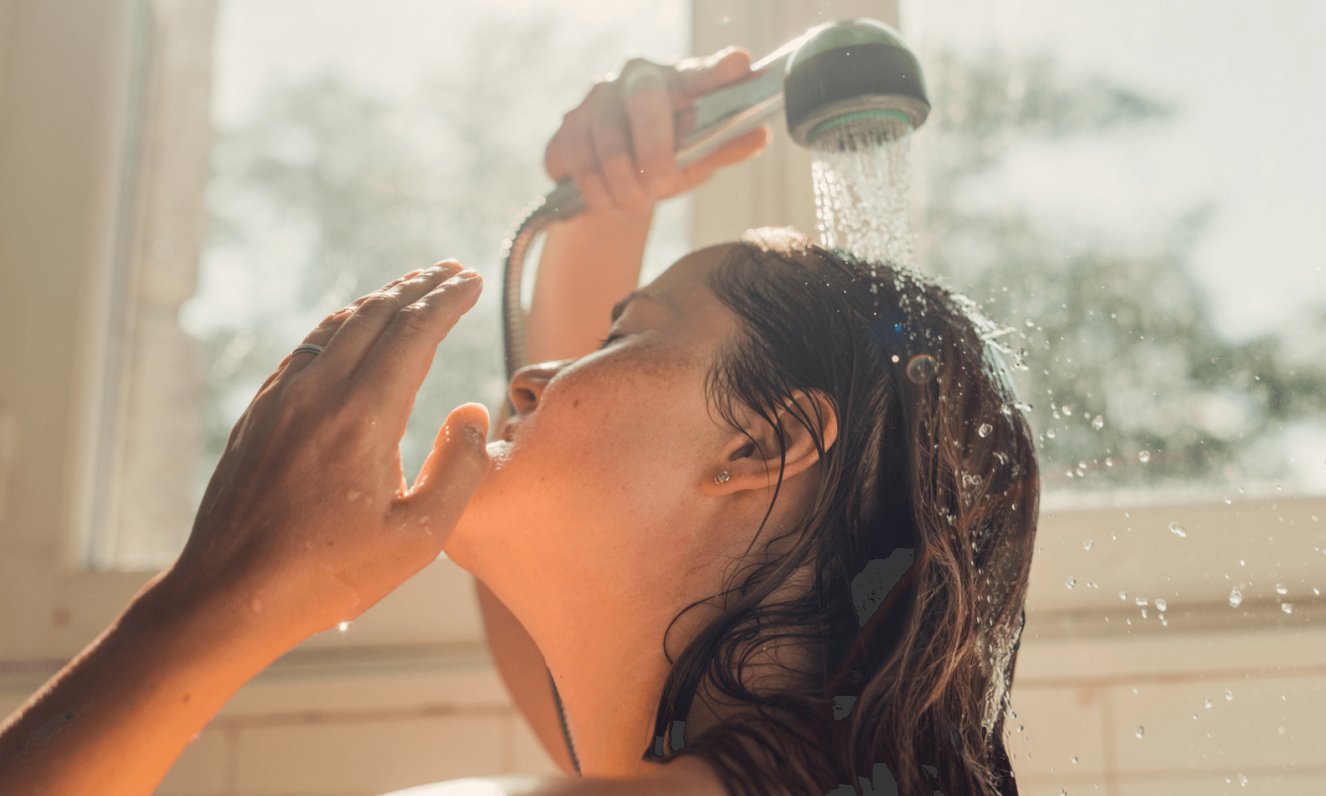 girl washing in shower