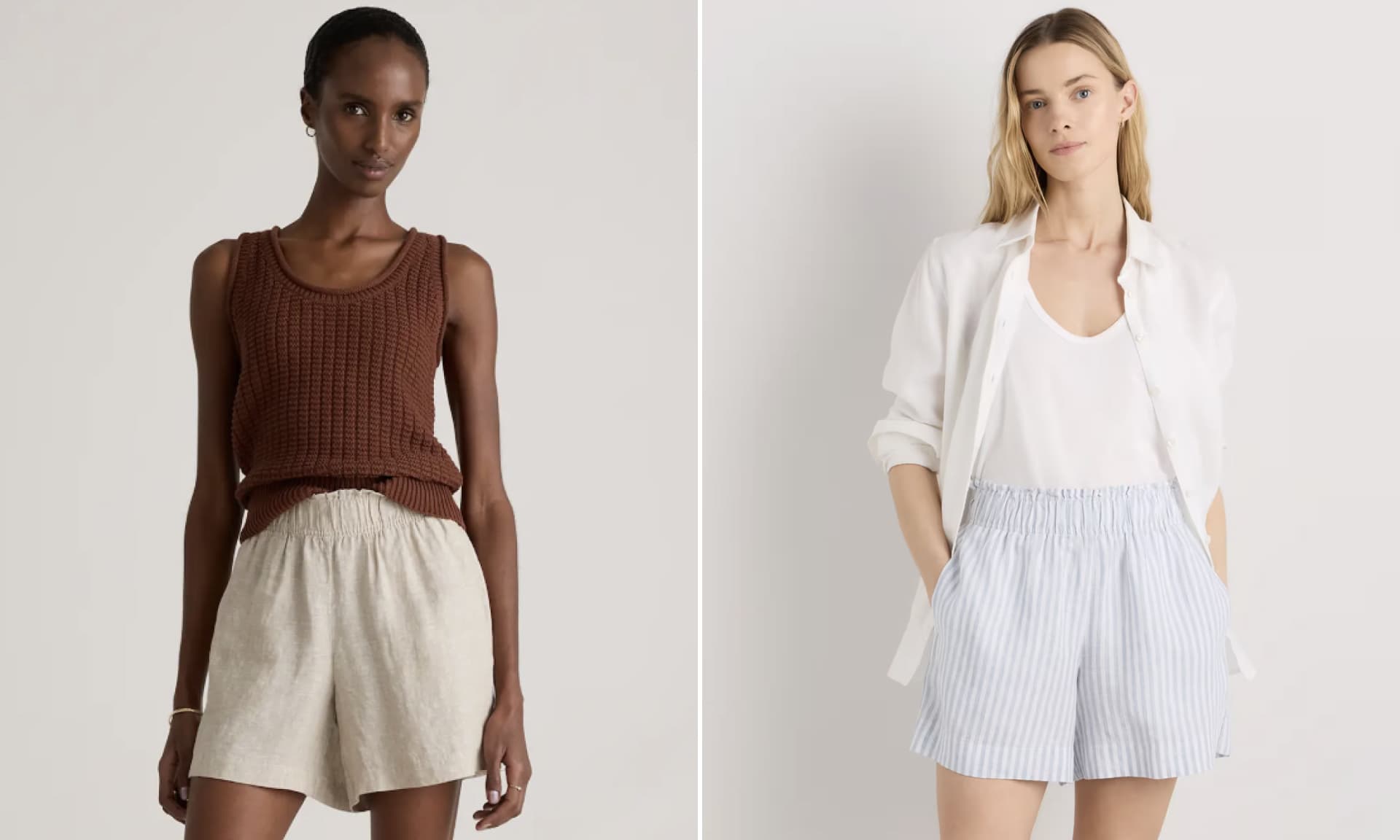 Quince 100% European Linen High Waisted Shorts